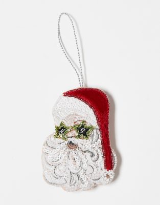 Accessorize santa in sequin glasses embroidered christmas tree decoration 