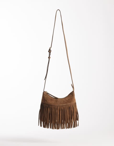 Accessorize sarch fringe crossbody bag in brown - view 1