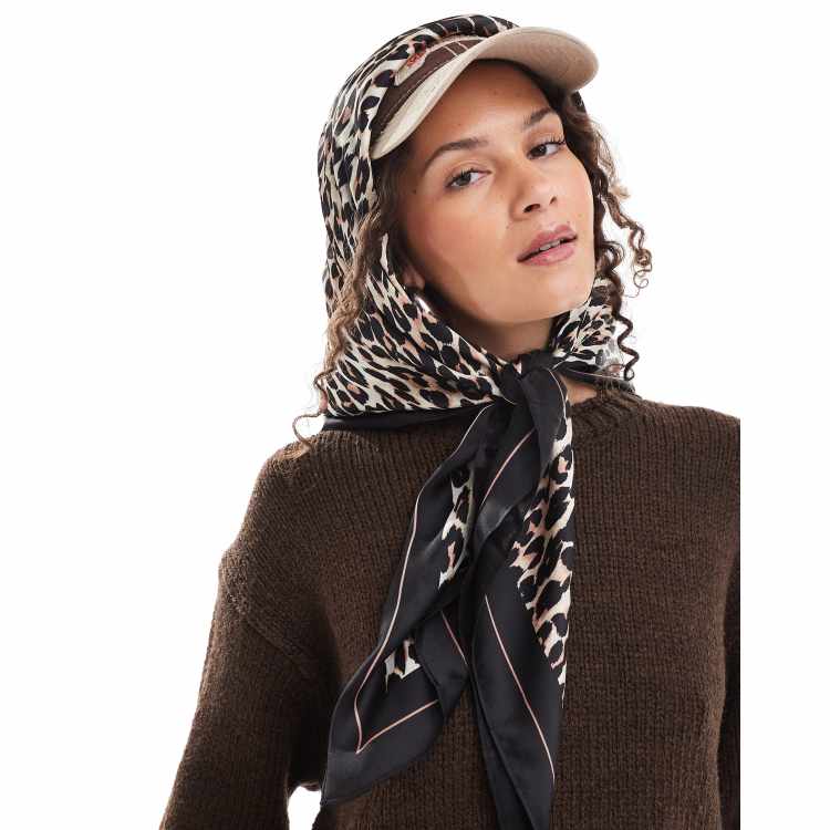 Accessorize satin scarf square in leopard print | ASOS