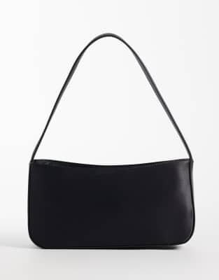 Accessorize satin shoulder bag in black