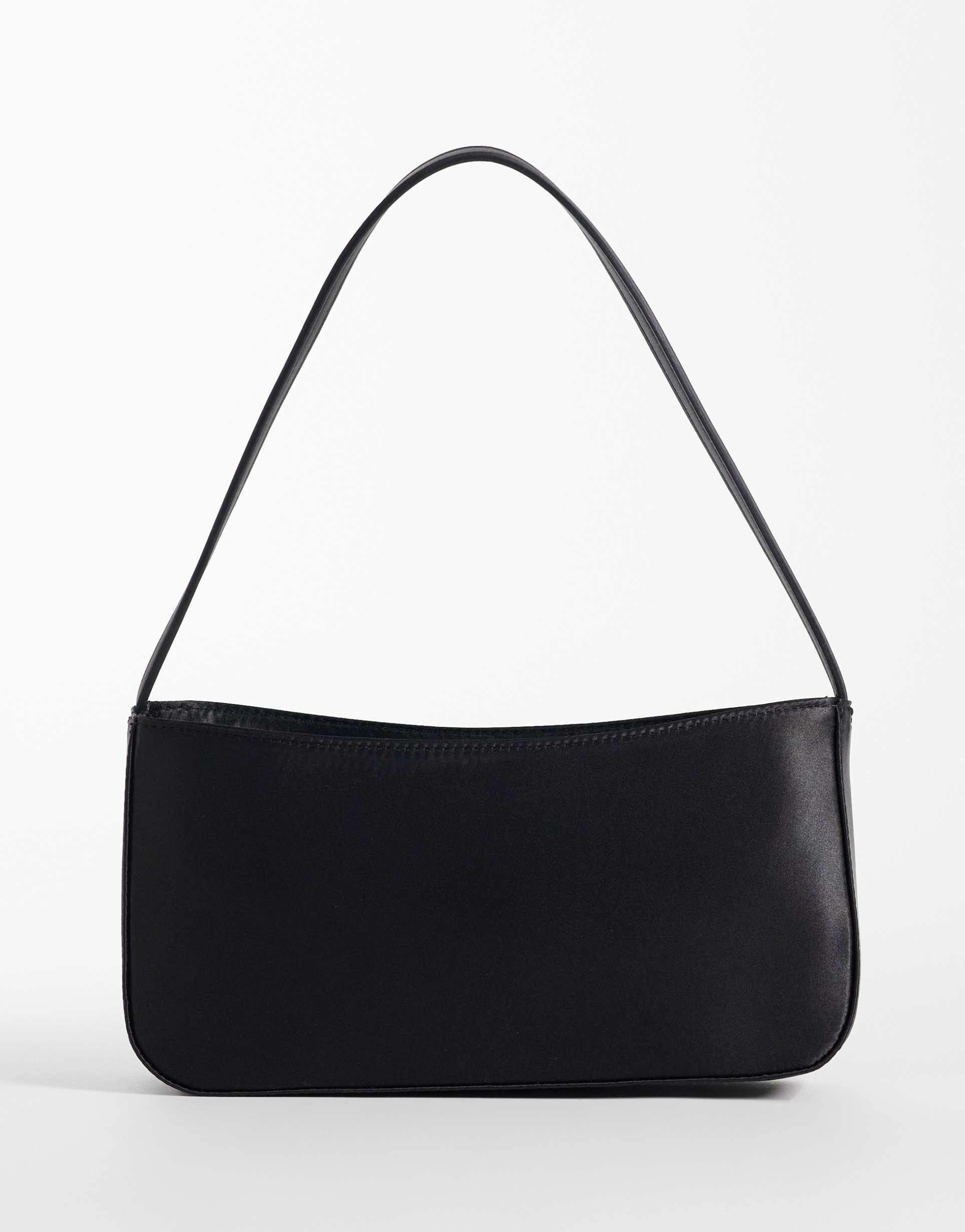 accessorize satin shoulder bag in black