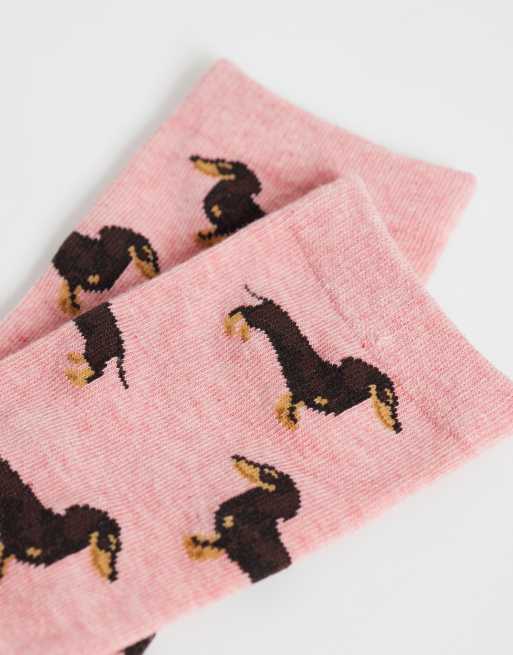 Accessorize sausage dog socks in pink, 2 of 3