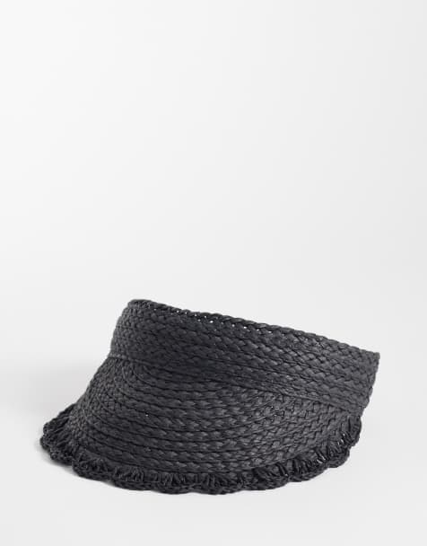 Accessorize scallop visor hat in black - view 1