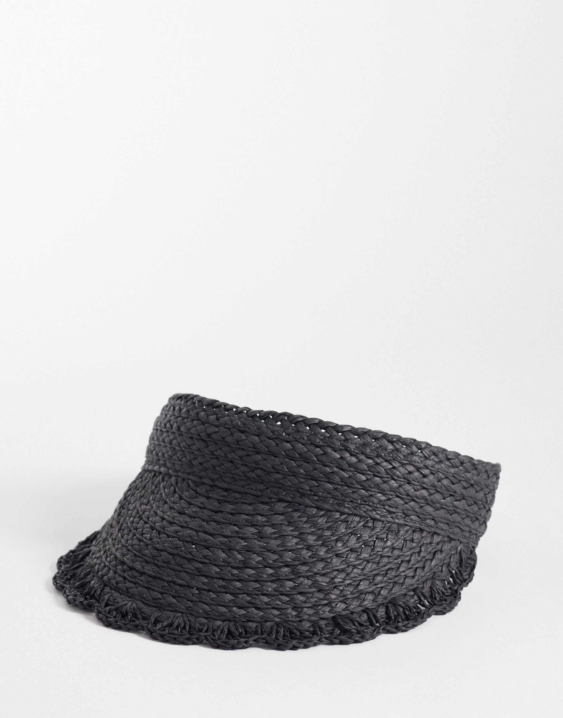 accessorize scallop visor hat in black