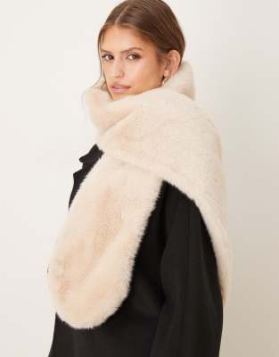 Accessorize - Schmaler Stola-Schal aus Kunstpelz in Beige-Neutral
