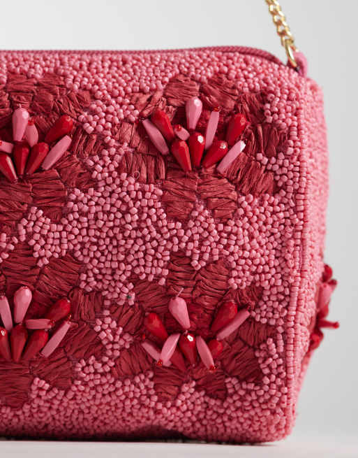Accessorize – Schultertasche in Rosa mit Blumenverzierung, 3 von 4