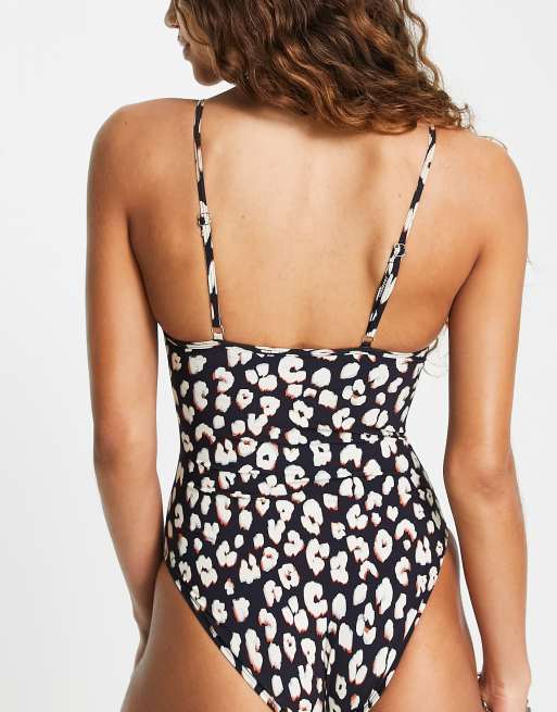 Solid and striped hot sale leopard one piece