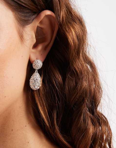 Accessorize selene sparkle double drop earrings in silver - view 1