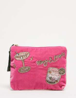Accessorize Accessorize sequin cocktail pouch in pink