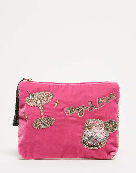 Accessorize sequin cocktail pouch in pink - view 1