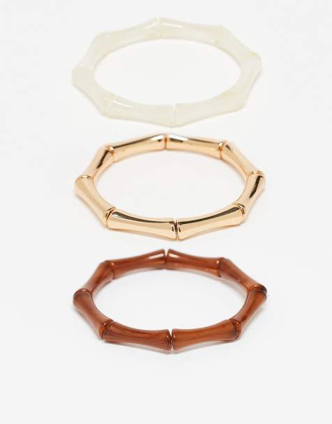 Accessorize - Set van 3 bamboe armbanden met stretch in multi - view 1