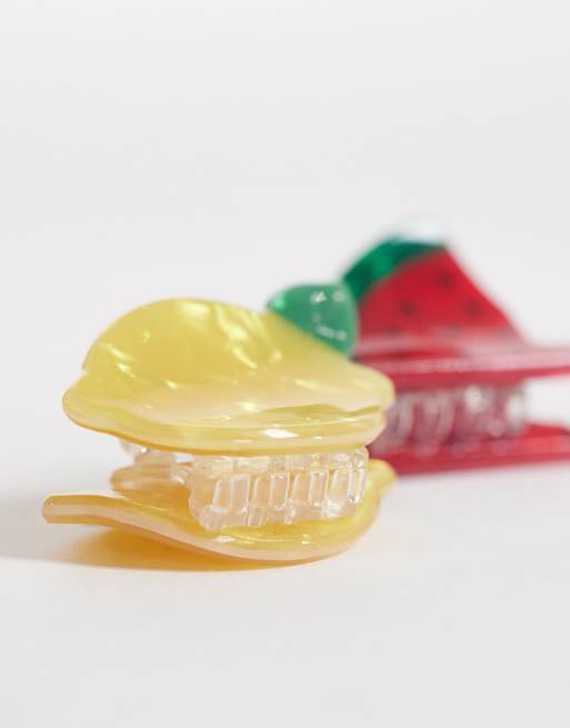 Accessorize - Set van 6 haarclips met fruitdesign in multi, 2 van 3