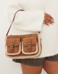 [Accessorize] Accessorize shearling pocket crossbody bag in tan-Brown No Size TAN