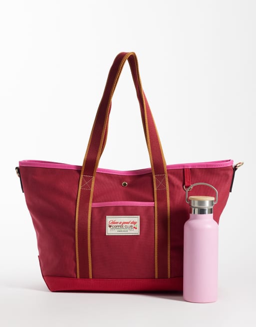Accessorize – Shopper-Tragetasche aus Canvas in Rosa, 2 von 4