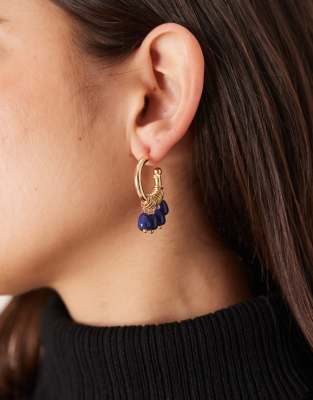 Accessorize - Sienna - Goldfarbene Creolen mit Perlenverzierung