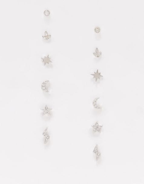 Accessorize – Silberne Ohrstecker im Multipack