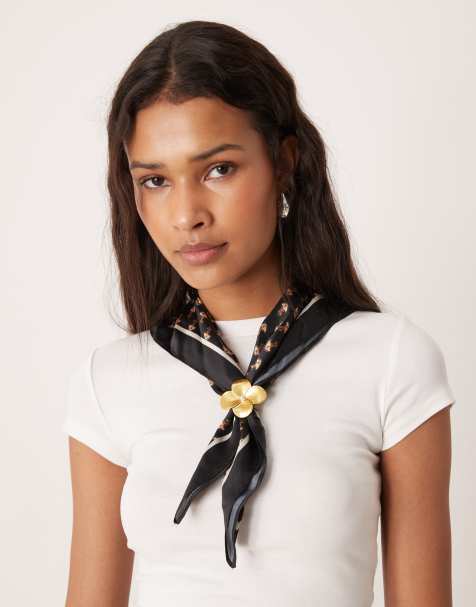 Accessorize - Sjaal met abstract motief in zwart - view 1