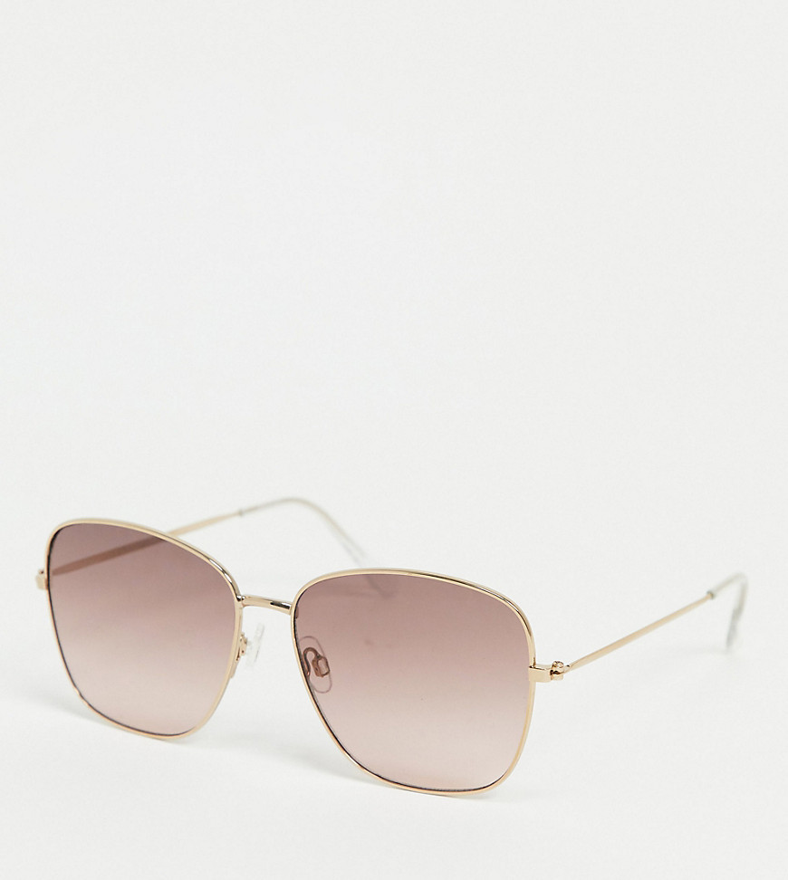 Accessorize – Skyla – Guldfärgade fyrkantiga solglasögon med graderat glas