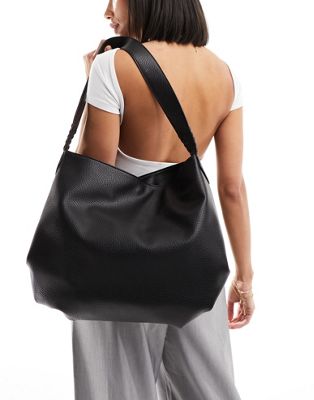 Accessorize slouchy oversized shoulder bag in black