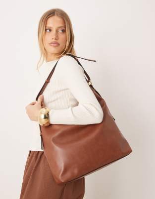 Accessorize slouchy shoulder bag in tan