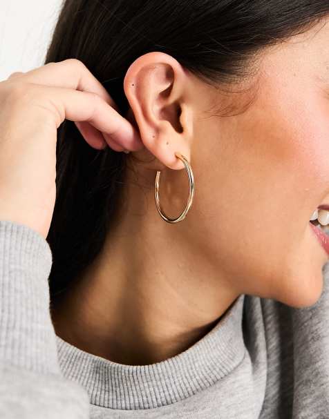 Accessorize small simple hoop in gold - view 1