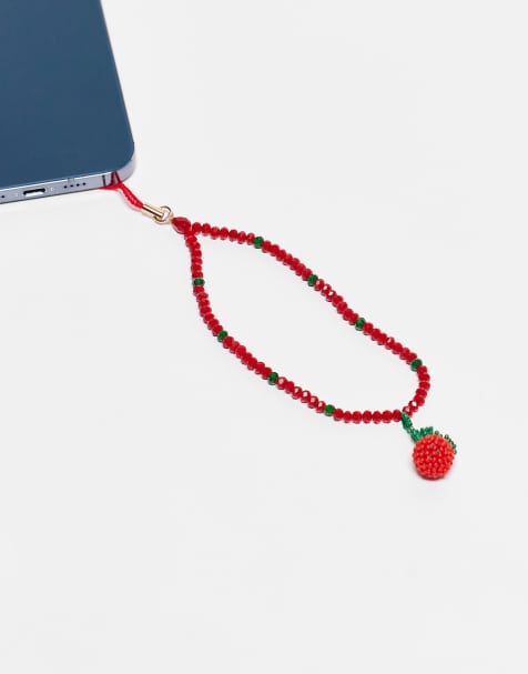 Accessorize – Smartphone-Anhänger aus Zierperlen mit Kirschenmotiv - view 1