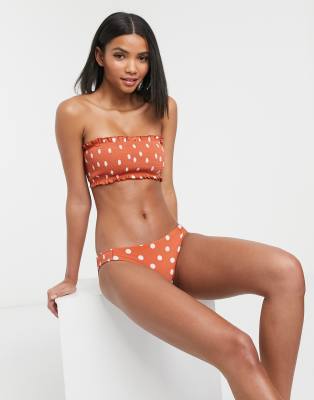 women's smocked bandeau bikini top