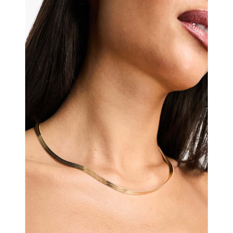 Accessorize snake chain necklace in gold | ASOS