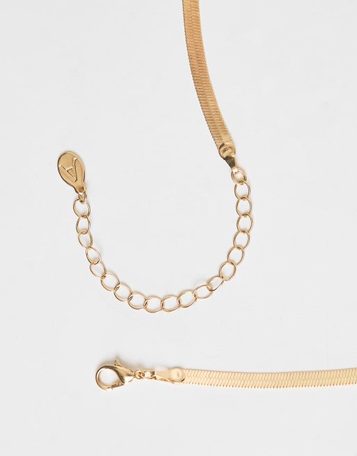 Accessorize snake chain necklace in gold