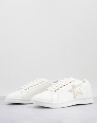 Accessorize – Sneaker in Weiß mit silbernen Details