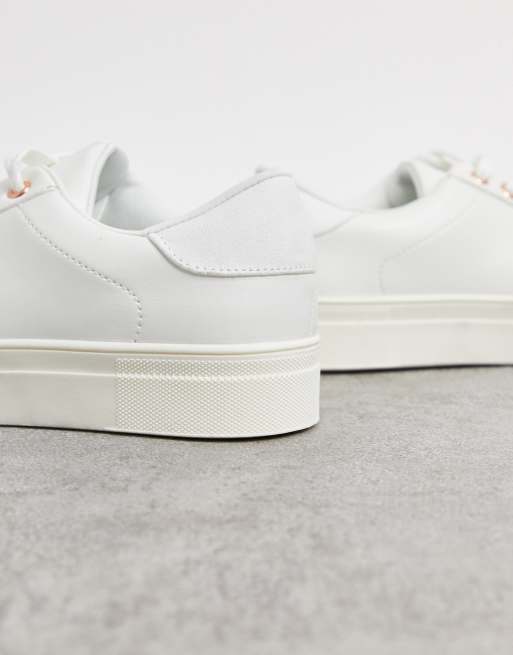 Accessorize - Sneakers met dikke plateauzool in wit en roségoud, 3 van 4