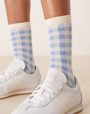 Accessorize – Socken in Blau mit Karomuster