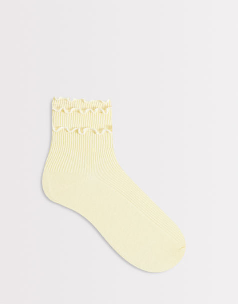 Accessorize – Socken in Gelb mit drei Rüschen - view 1