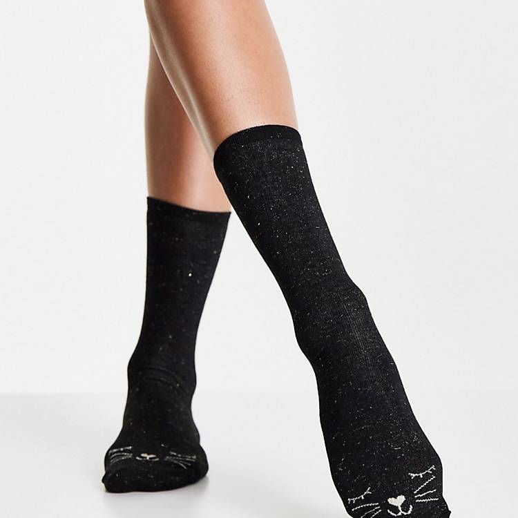 Cute socks One Size Cute Socks Xmas Accessorize BNWT Accessorize cat socks with spots 