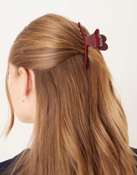 Accessorize sophie heart hairclip in burgundy - view 1