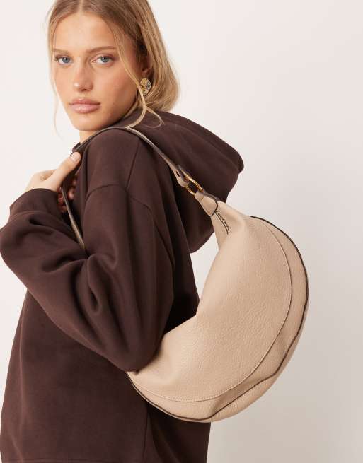 Accessorize - Sort crossbody- og skuldertaske med dybt kurvet design, 4 af 4