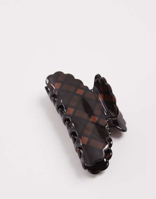 Accessorize - Sort hårklo med muslingekanter og tern, 2 af 3