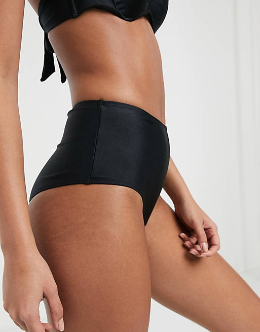 Australsk person knoglebrud at opfinde Accessorize - Sort højtaljede bikini underdel | ASOS