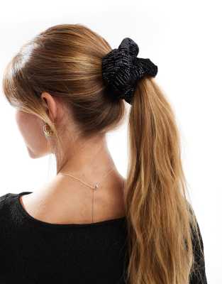 Accessorize Accessorize sparkle hair scrunchie in black