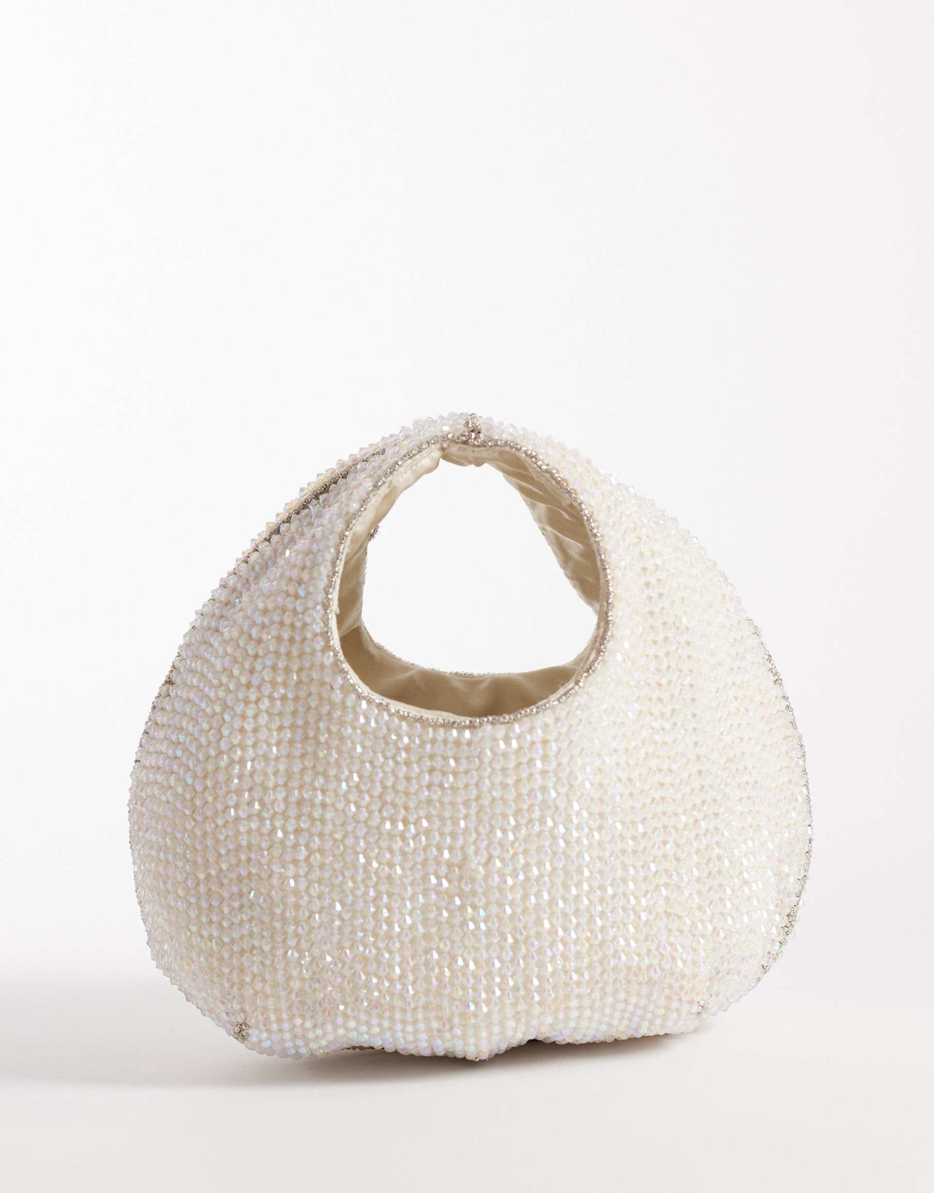 accessorize sparkle hand-held beaded bag in white