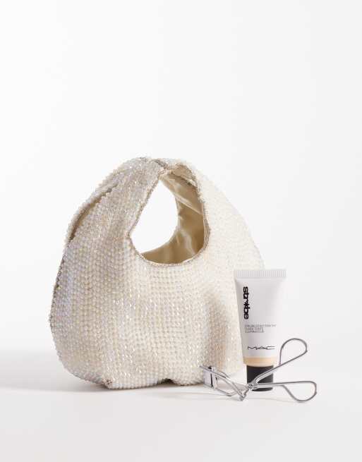 Accessorize sparkle hand-held beaded bag in white, 2 of 4