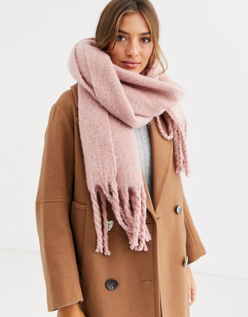 Accessorize Speckled super fluffy pink scarf