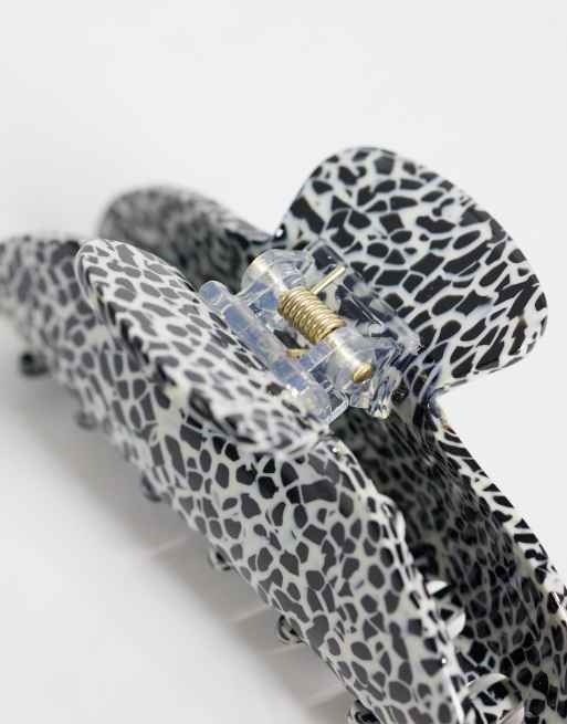 Accessorize spinka-klamra do włosów w czarno-białe cętki, 2 z 3