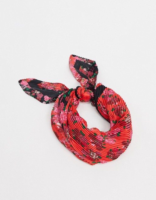 Accessorize square hair scarf in red floral print