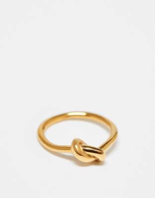 Accessorize Accessorize stainless steel knot ring in 14ct gold-plated