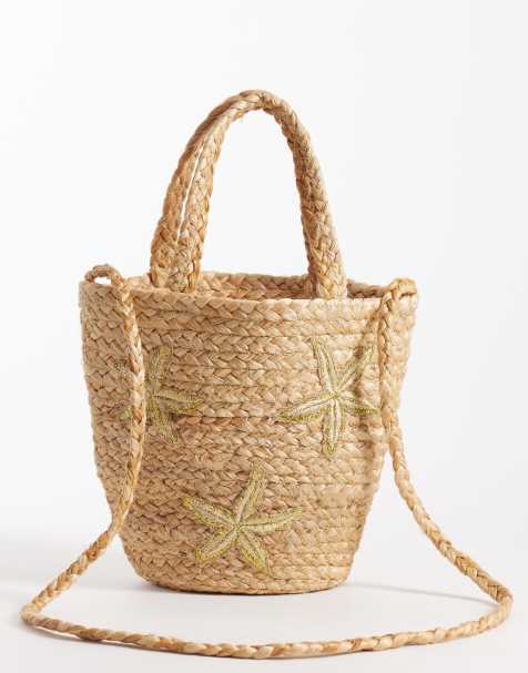 Accessorize – Starfish – Beige, handhållen axelväska i raffia - view 1
