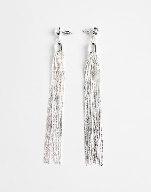 Tassel on sale silver earrings