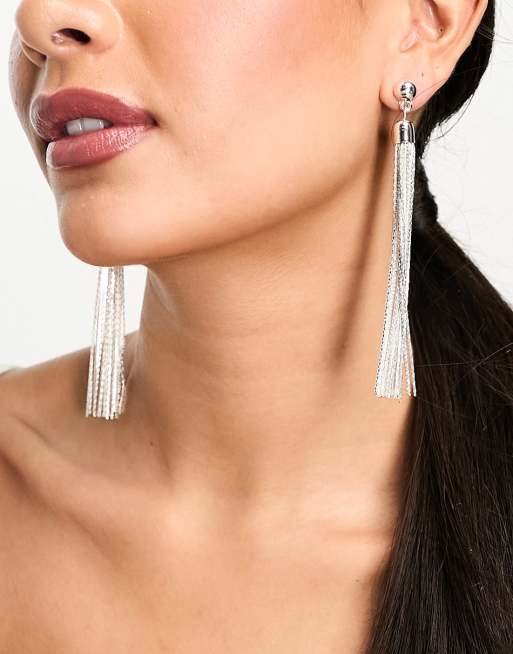 Long Fringe Earrings, Long Chain Earrings, Earrings Statement