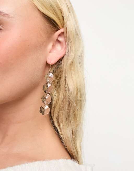 Gold and deals crystal drop earrings