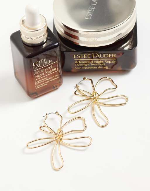Accessorize statement cut out flower earrings in gold, 2 of 4